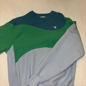 Champion Men's Crewneck Sweater - Green and Blue